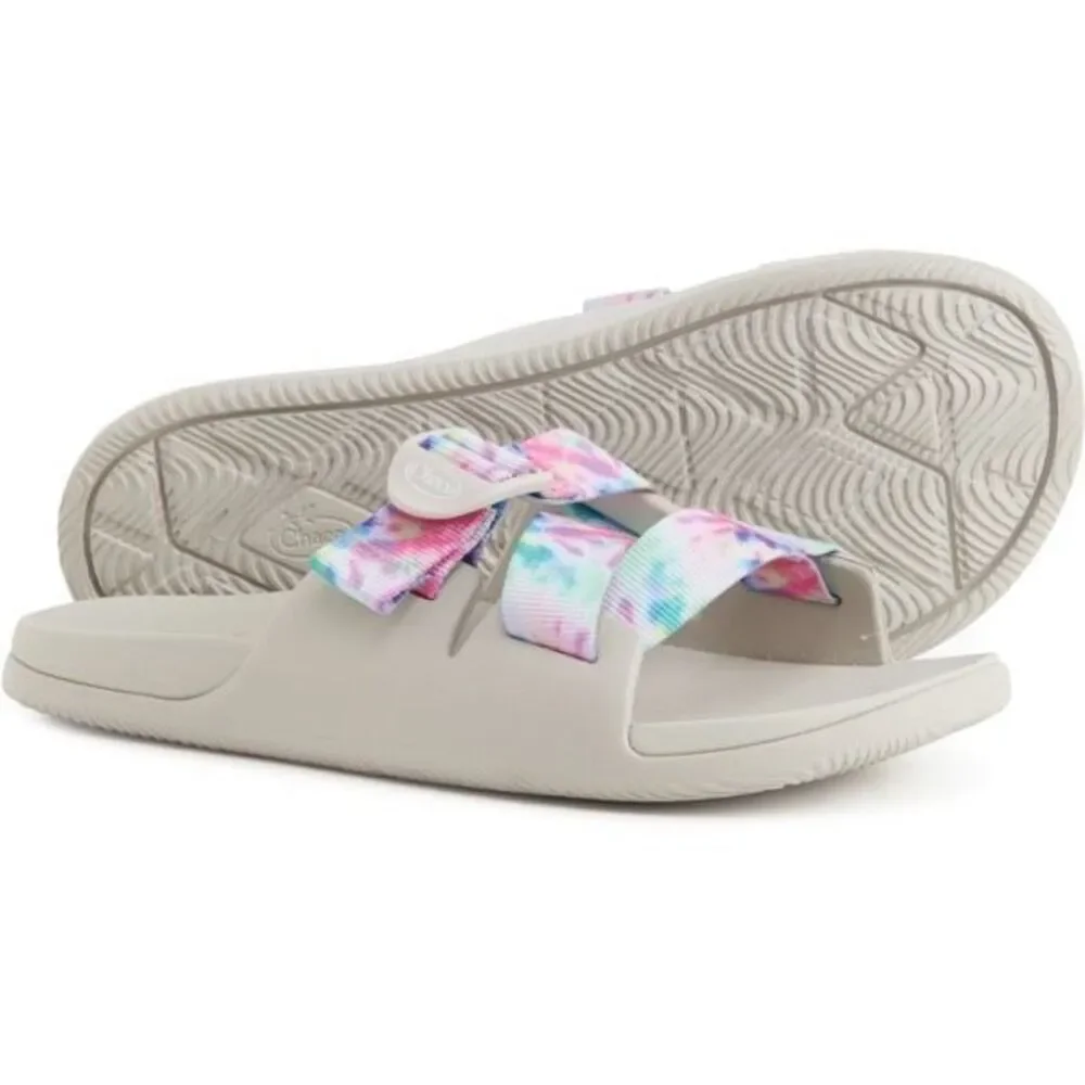 NWB Chaco Child Chillos Kids Sandal Gray & Pink‎ Tie Dye Size 3 Beach Slides